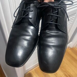 Salvatore Ferragamo Black Leather Derby Shoes Sz 8 D
